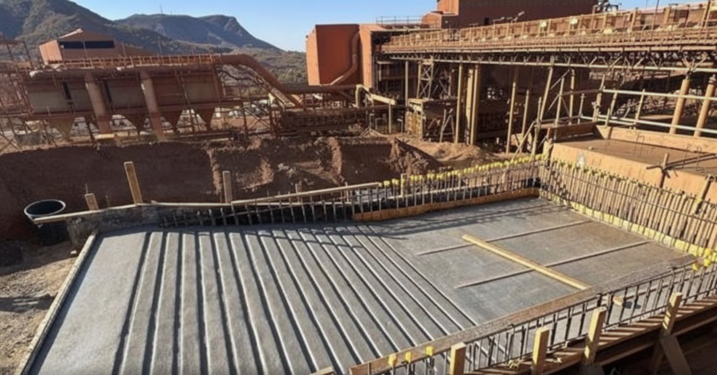 Mine-site air-pollution-control and dust-extraction plant under construction